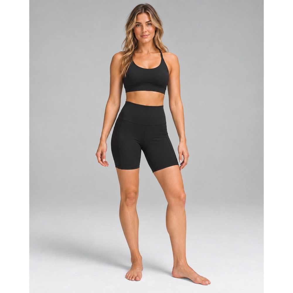 Lululemon Black Align High-Rise Short 6" Nulu Womens Size 4 LW7AS2S